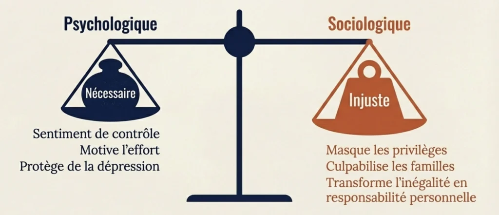 Le piège de la méritocratie à l'école - tension entre dimension psychologique et sociologique