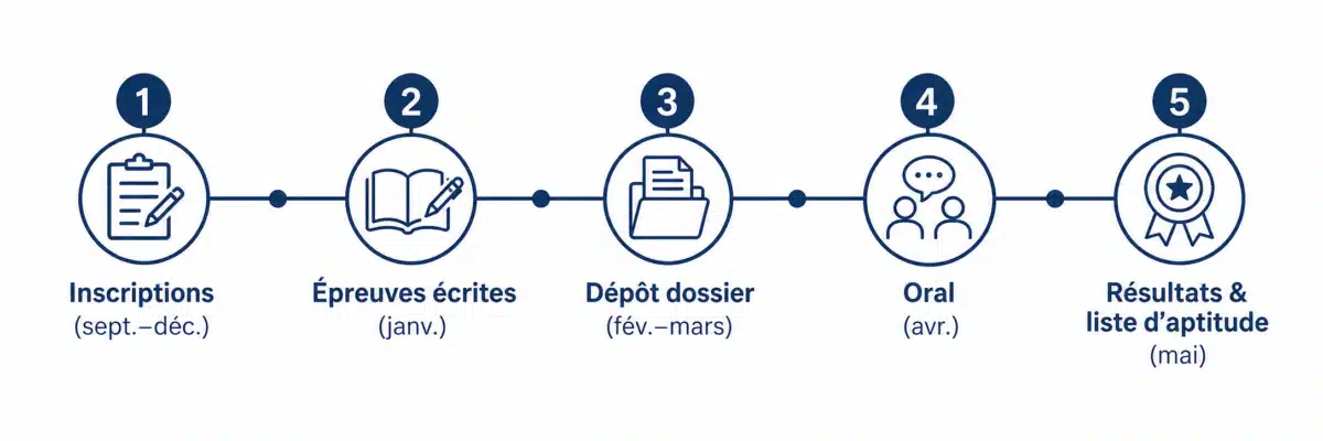 Calendrier concours Perdir – 5 étapes del’inscription aux résultats 